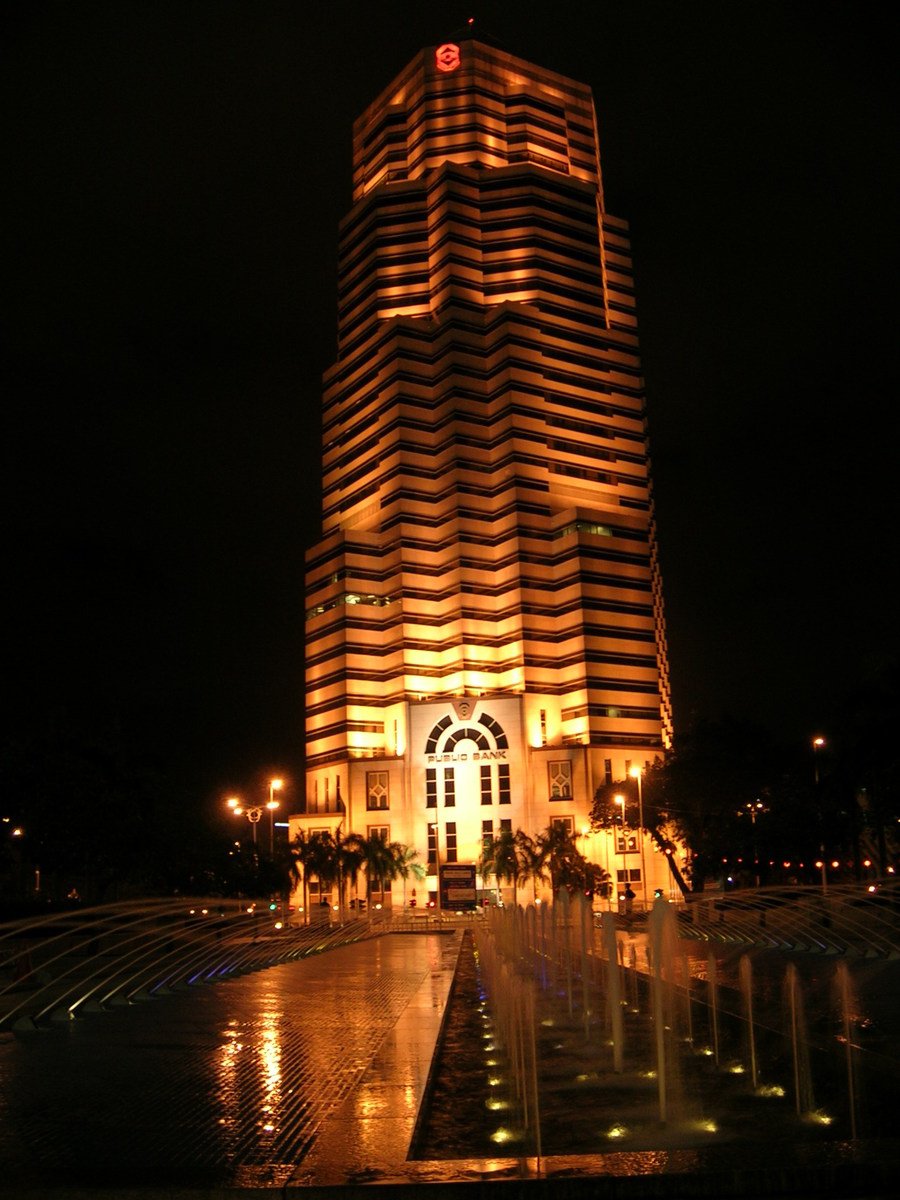 this is an image of a large building lit up