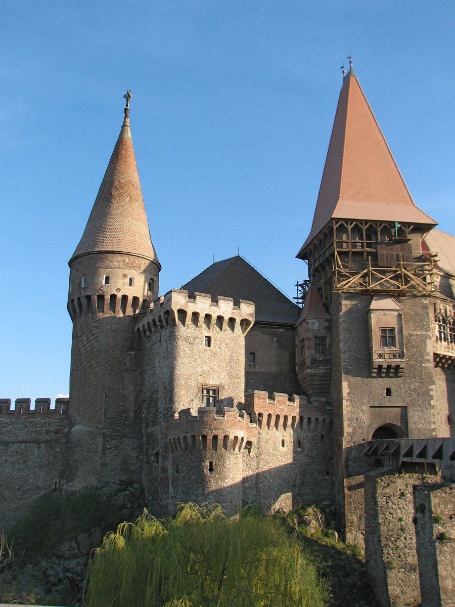 the large castle is shown with its tower