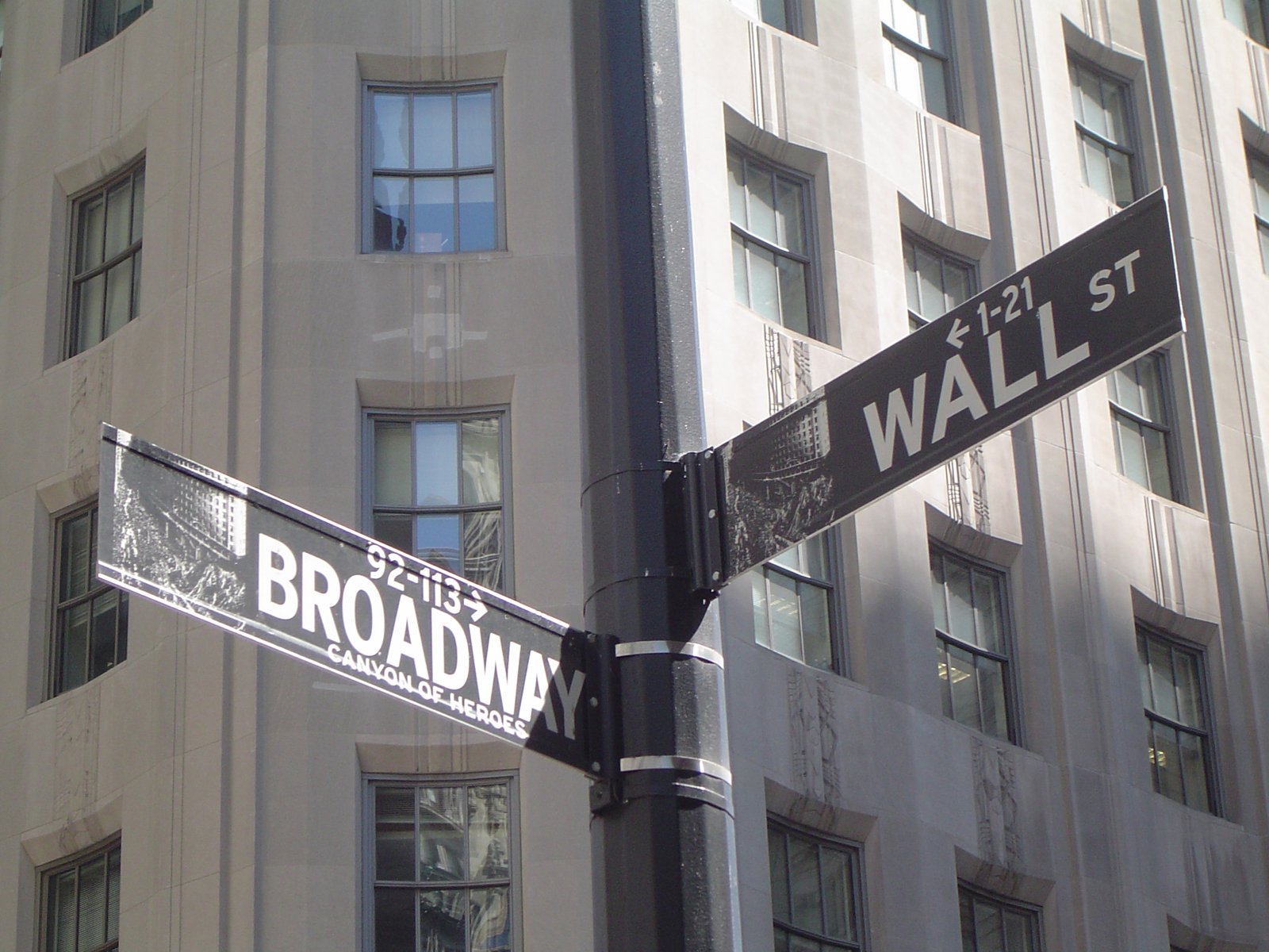 the corner of wall street and first avenue