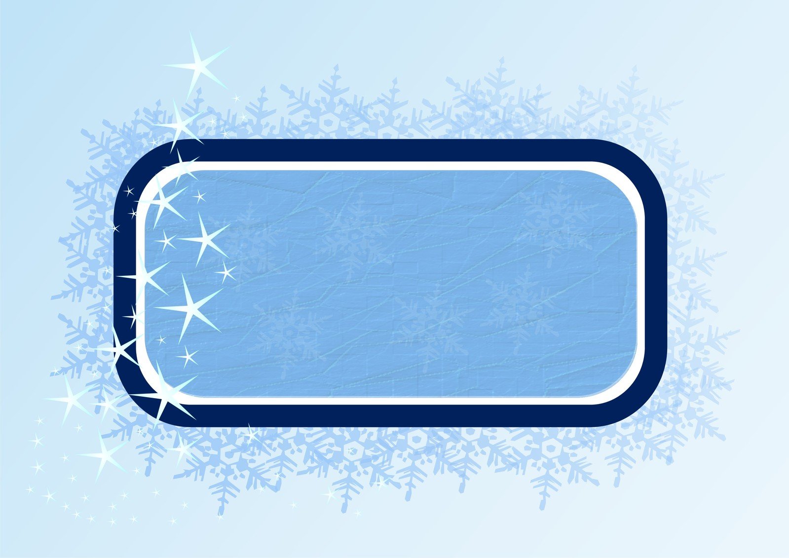 a blue banner with snowflakes on it
