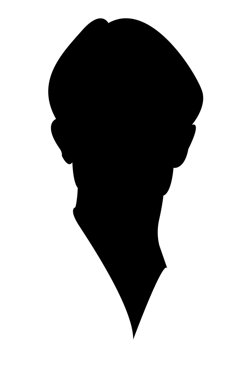 the profile head of a person in silhouette