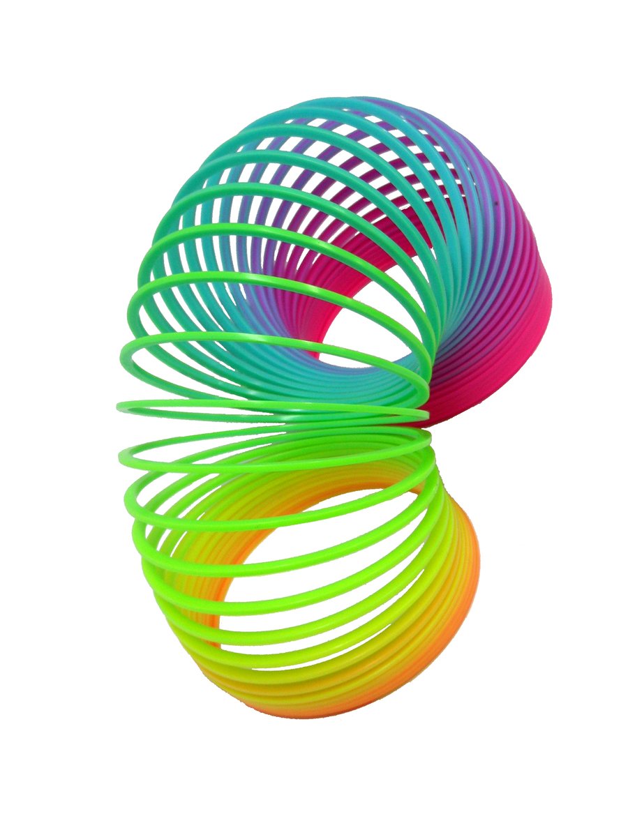 three spirals of different colors are arranged together
