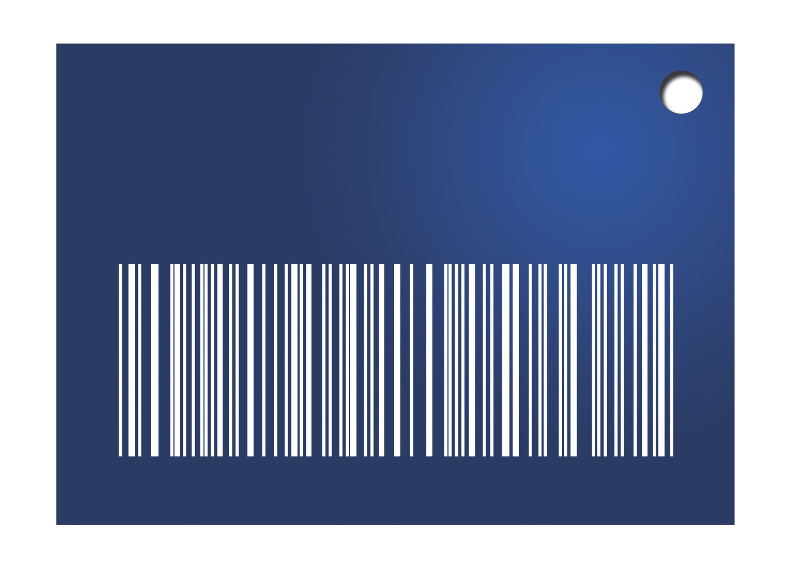 the barcode and a disk are in the middle of the image