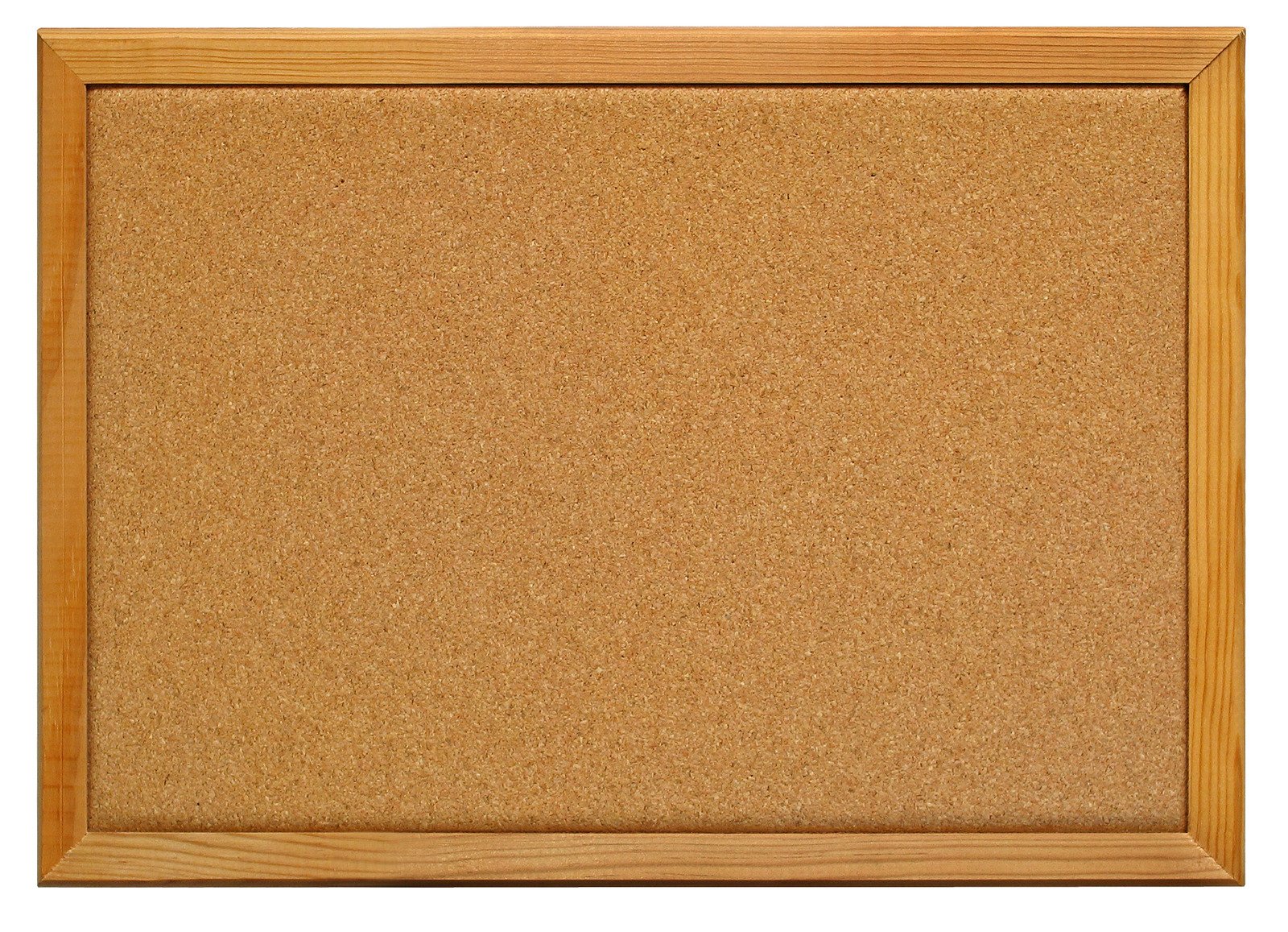 a brown cork notice board is shown with a white background