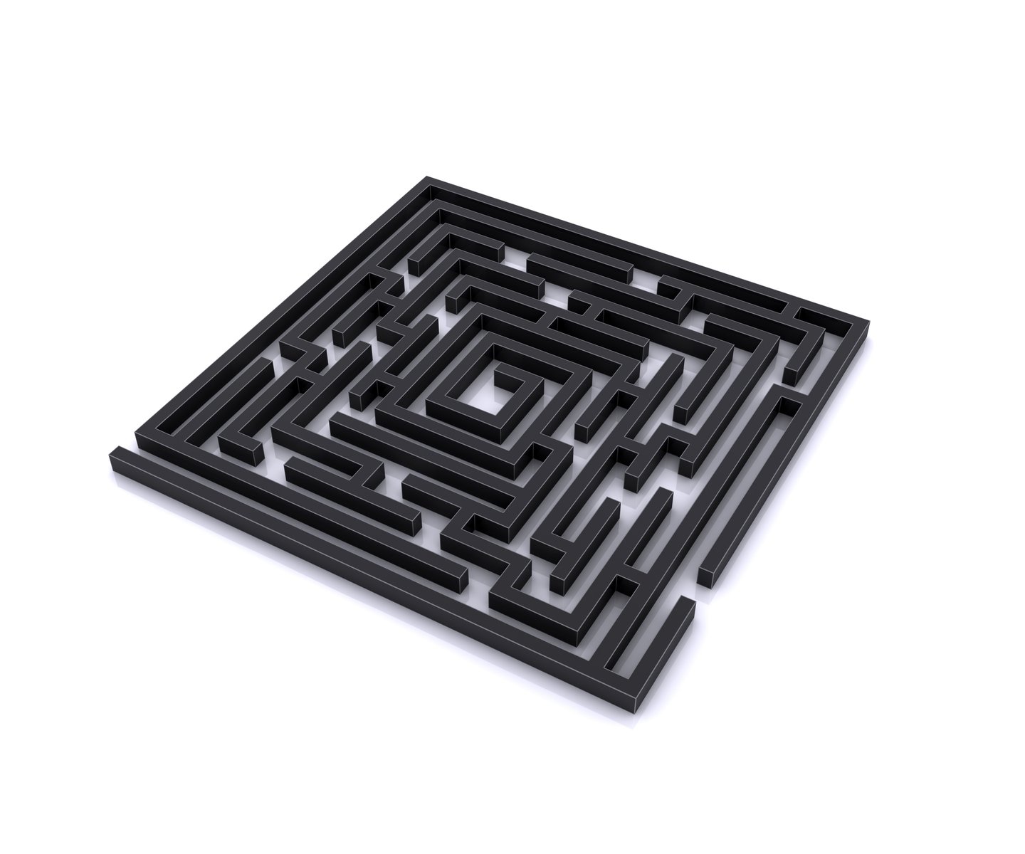 a black square maze on a white background