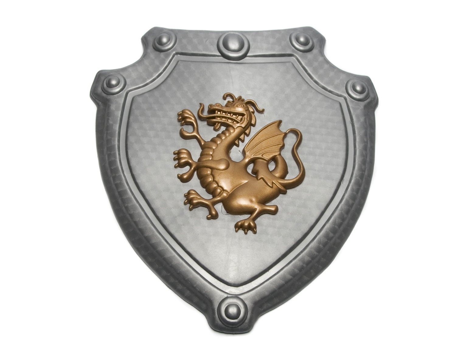 the golden dragon on a shield is displayed in this image
