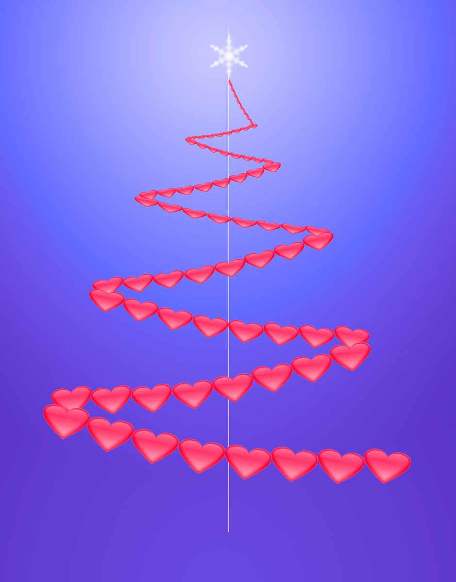 a digital illustration of a bright pink christmas tree