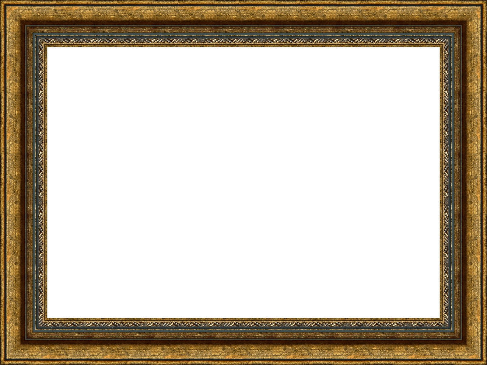 a gold frame is shown on a white background