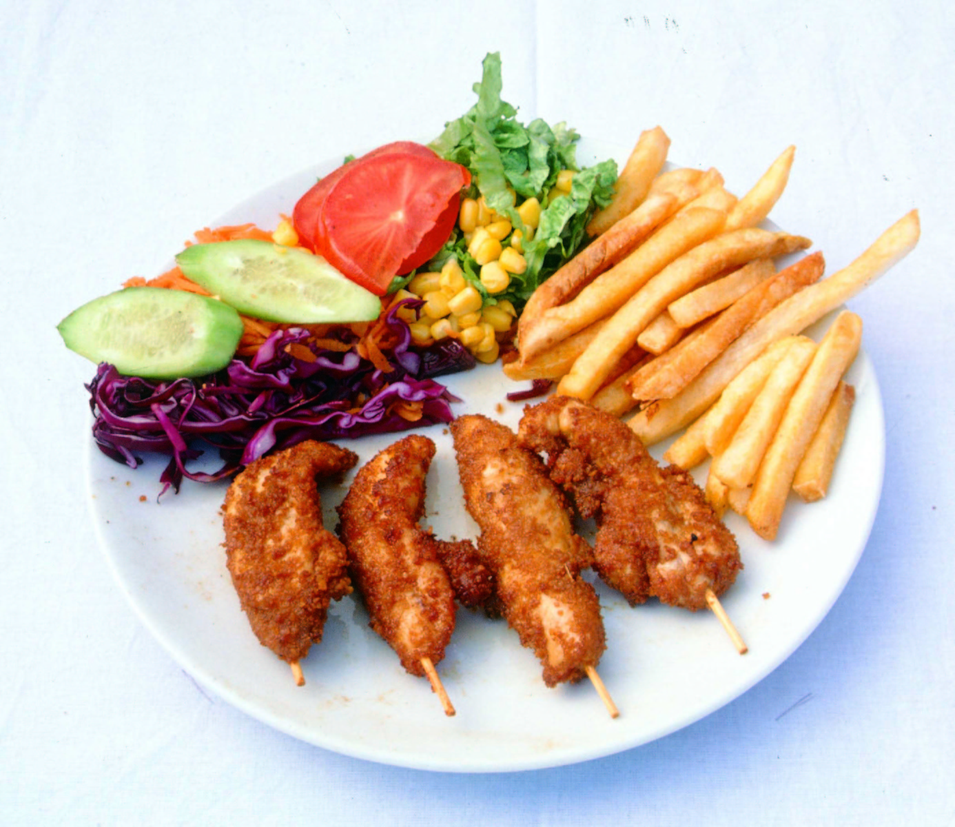 fried fish and french fries on a plate