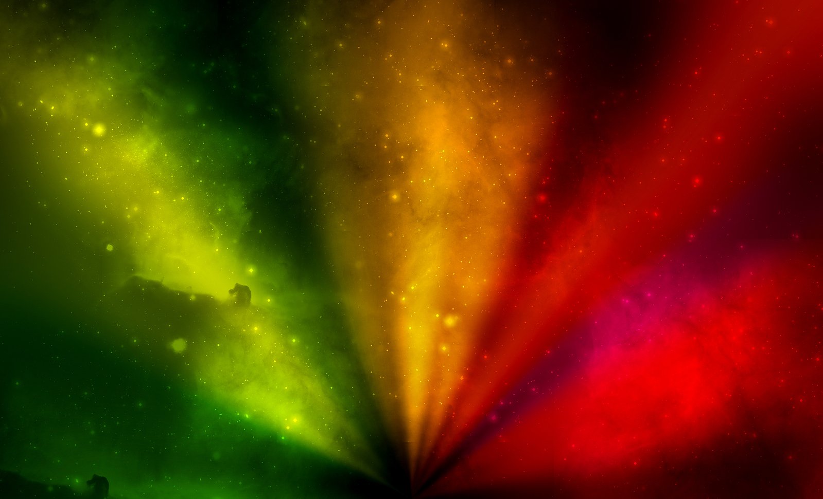 the colors of an abstract rainbow is seen in the center of this image