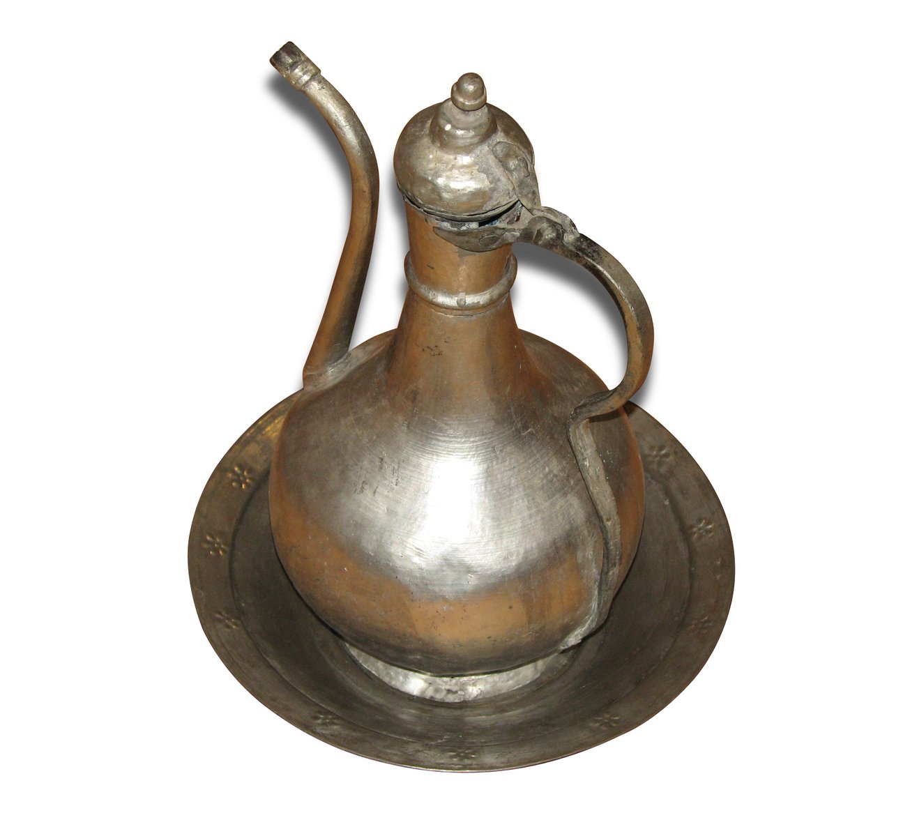 a ss oil can with a small bowl