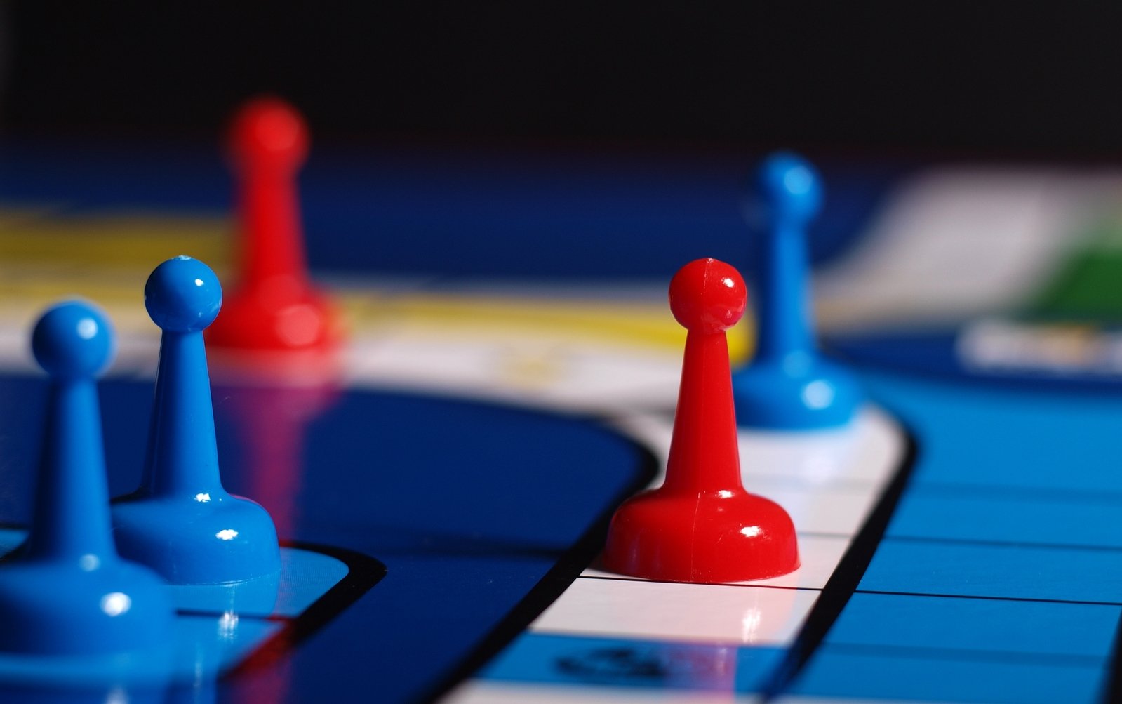 a close up of a blue game board