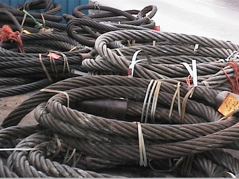 some ropes and ropes piled up near one another