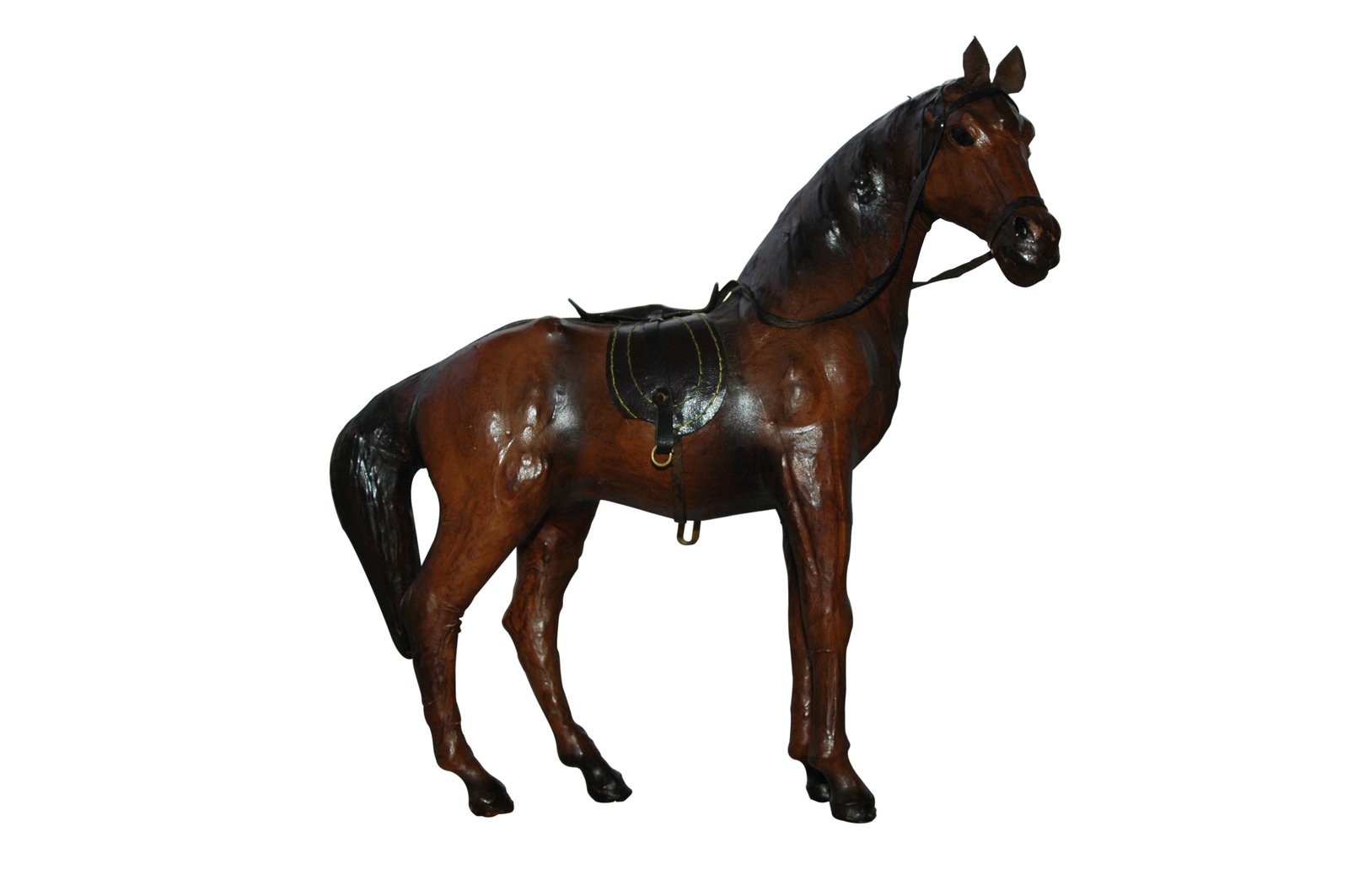 a horse statue sitting on top of a table