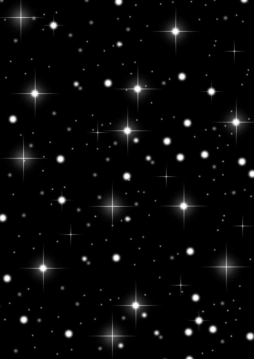 stars are scattered over black and white