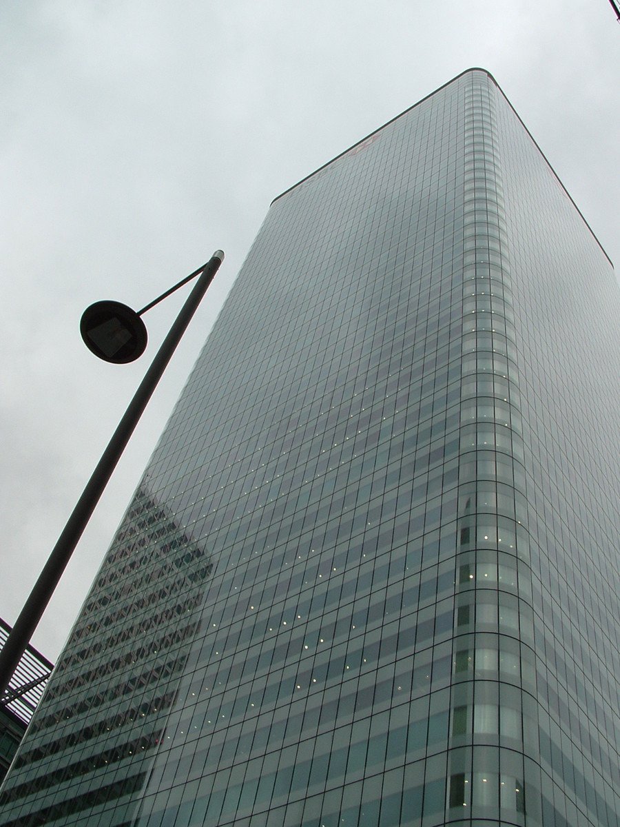 a building with lots of glass on the front