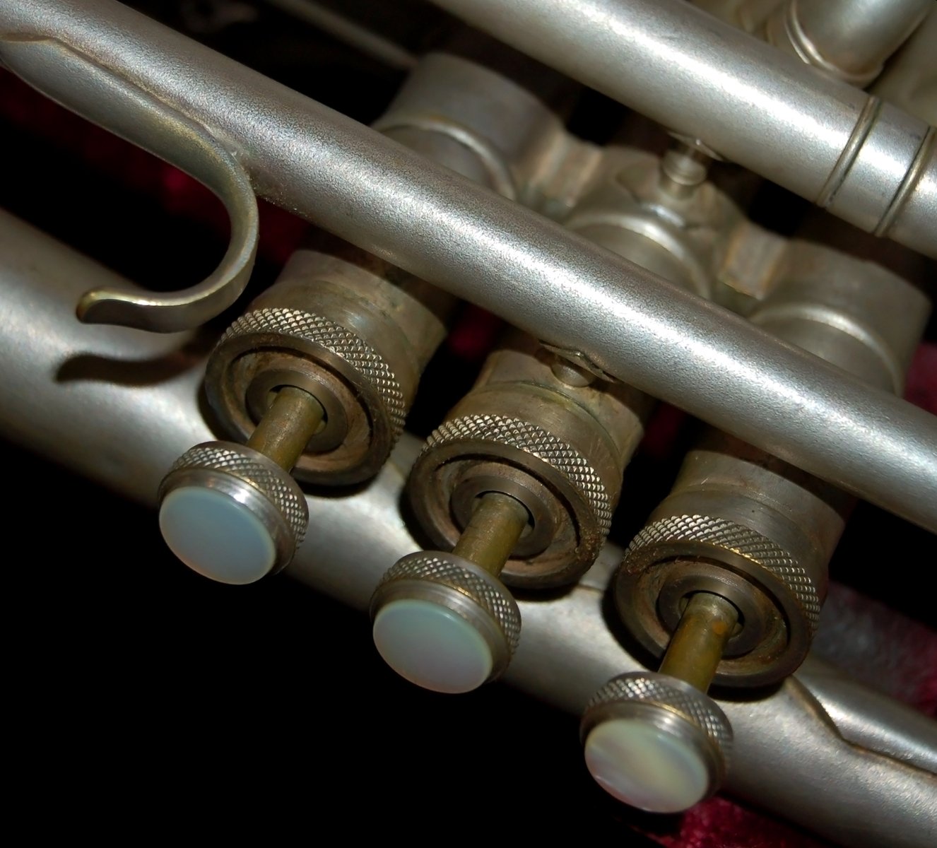three ss valves in the center of the trumpet