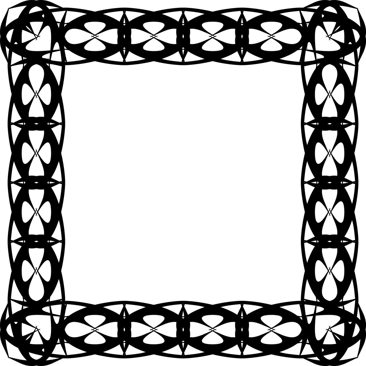 a black and white pattern with a square frame