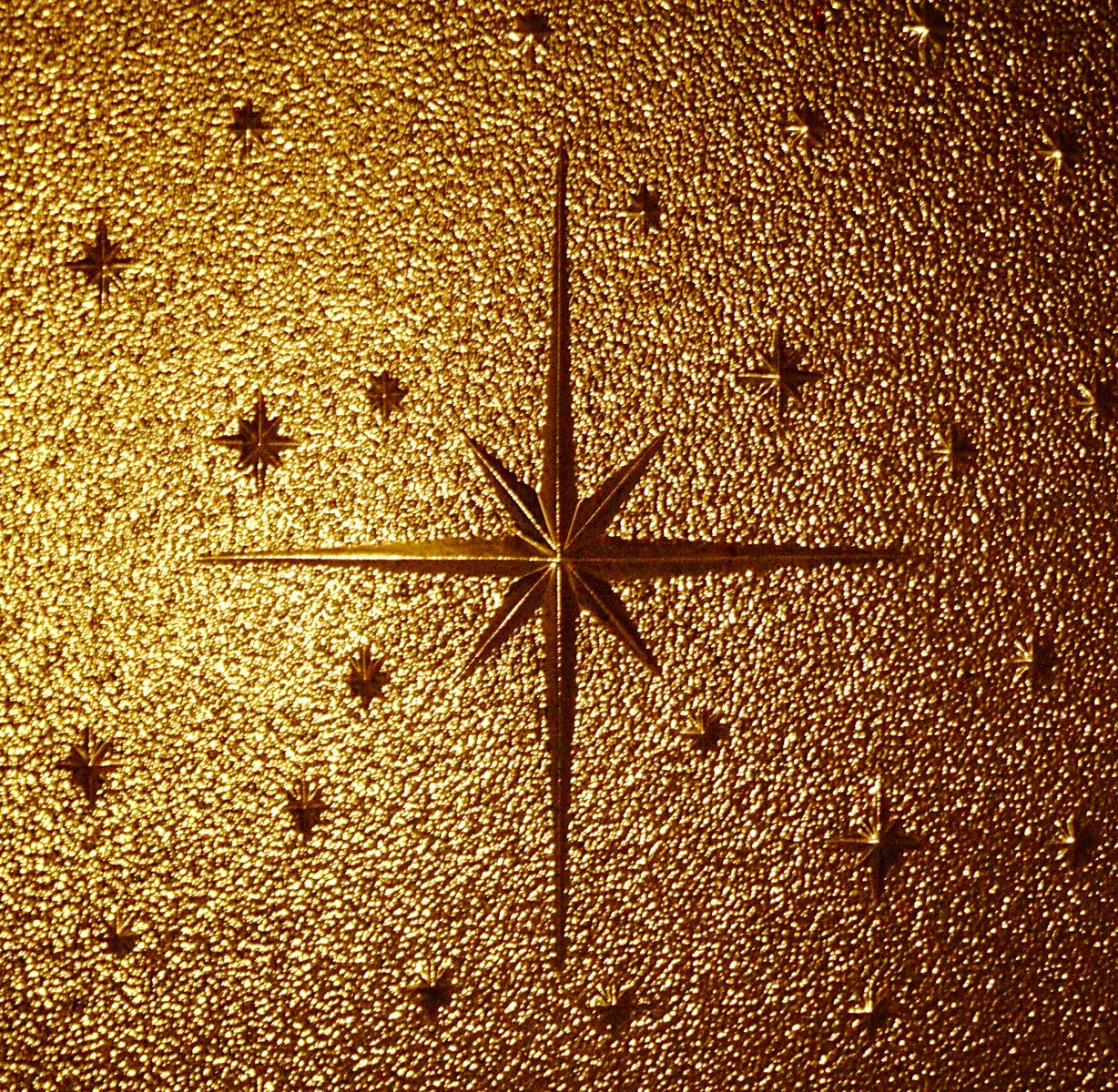 a view from above of a star shaped ceiling