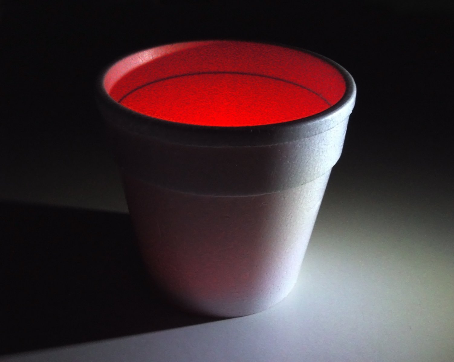 a white cup sitting on top of a counter