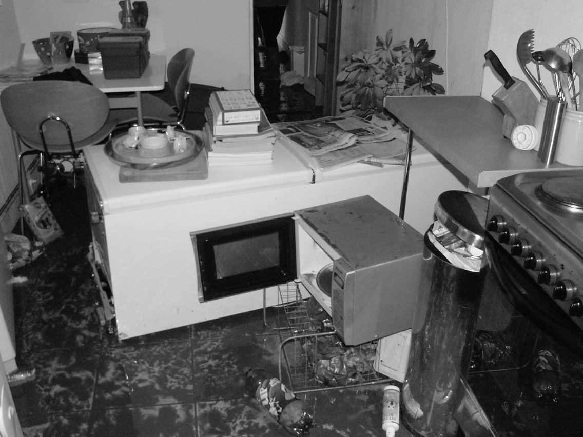 this is the room where some kind of stove used as a desk