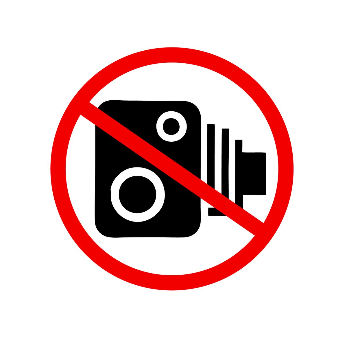 no camera allowed sign showing that the use of a po is not allowed