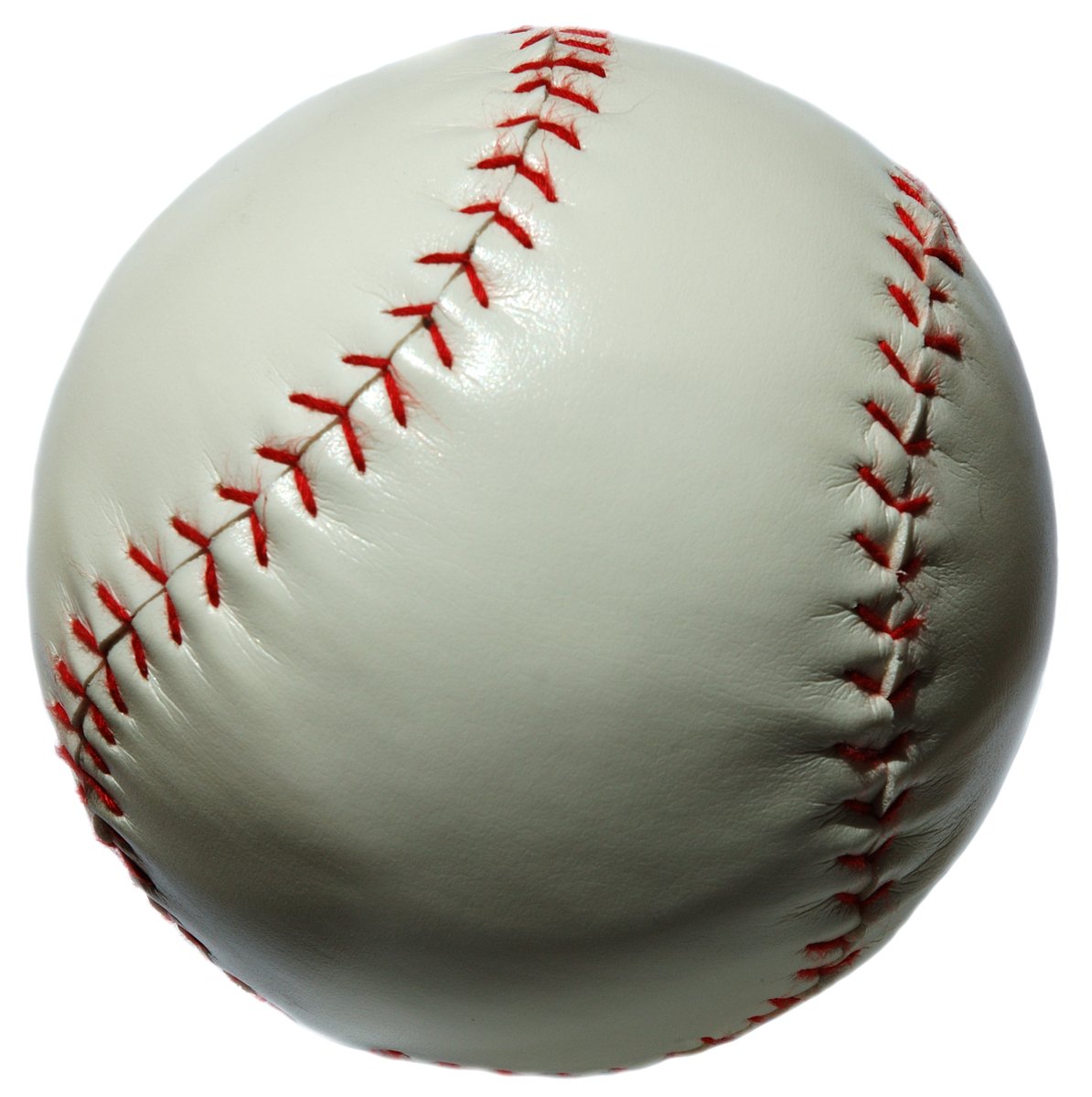 a close up of a baseball with the red stitches