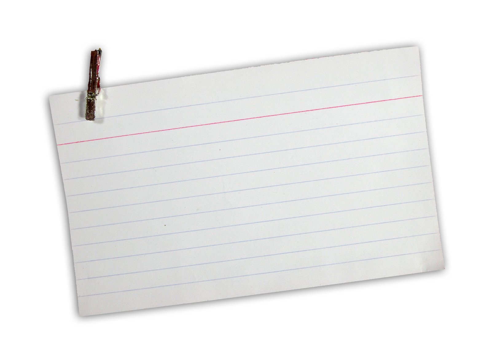 a piece of lined paper hanging on the side of a note pad