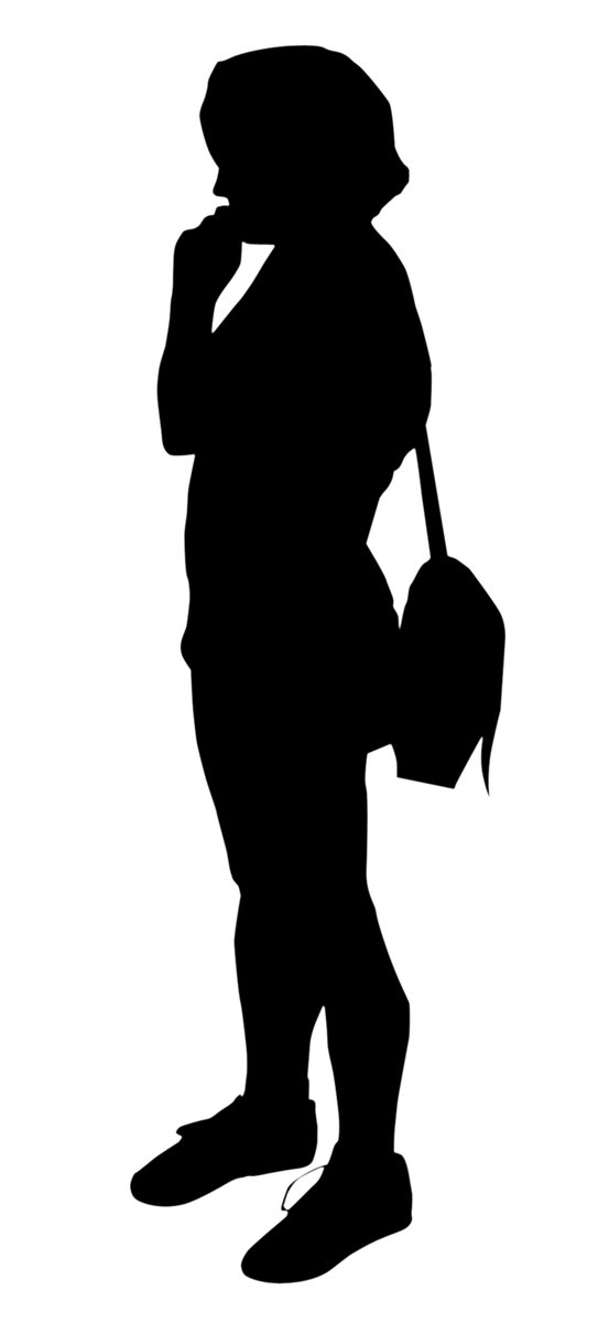 an outline of a silhouette of a little boy with a bag on his back