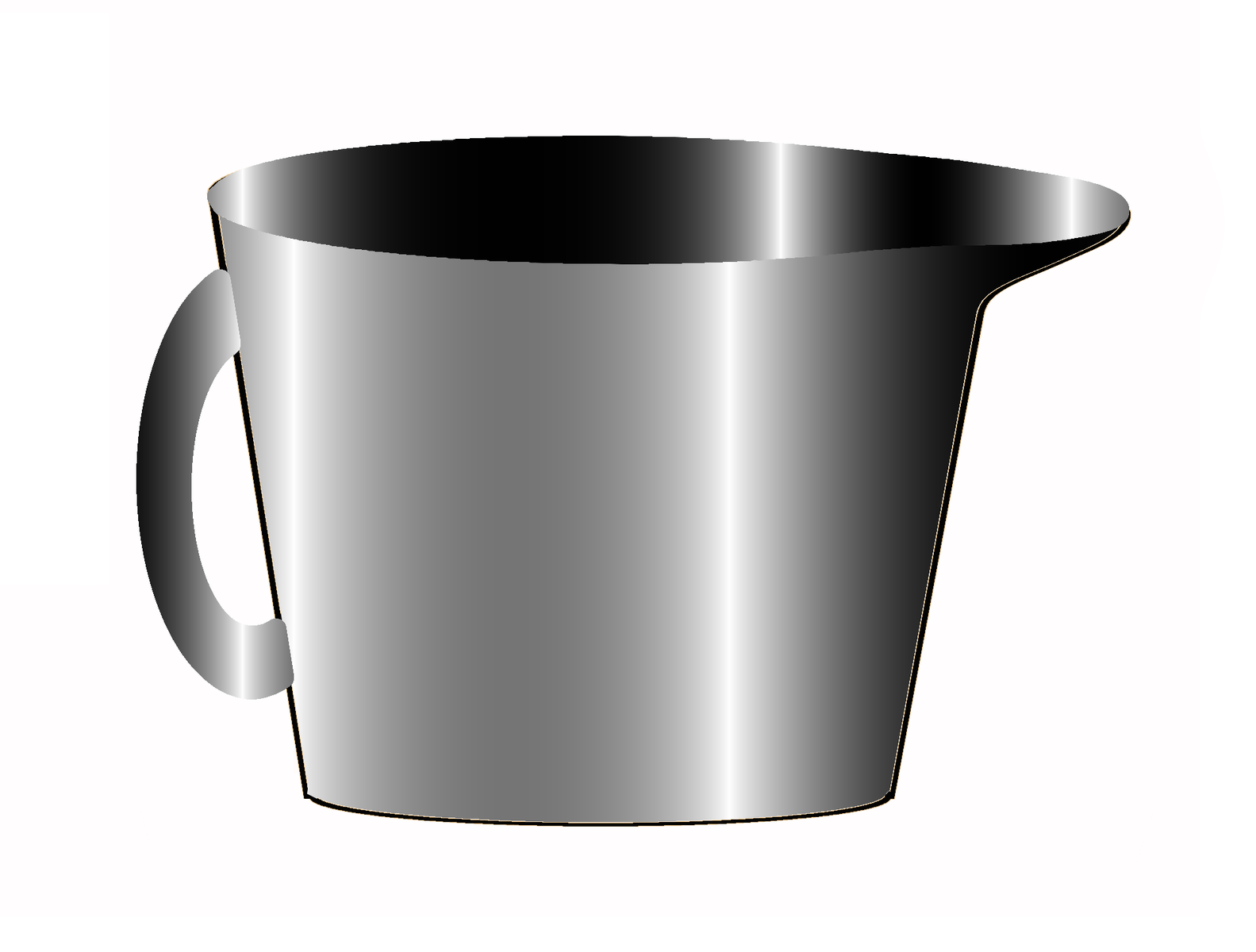 a metal cup with handle on it