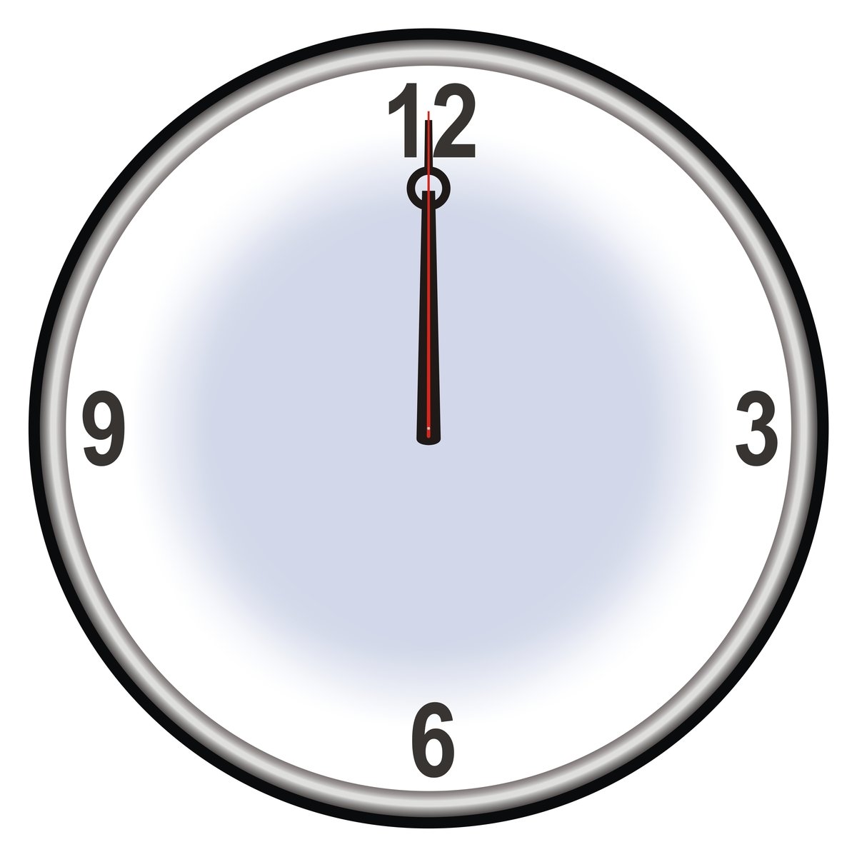 a white clock with a red second second hand on it