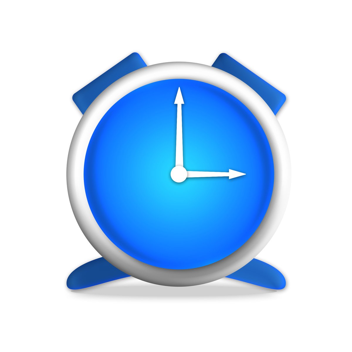 a blue clock with the time in white is displayed