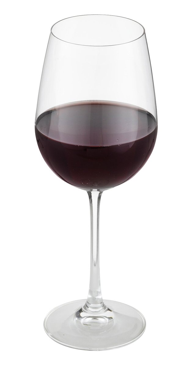 a glass of wine on a white background