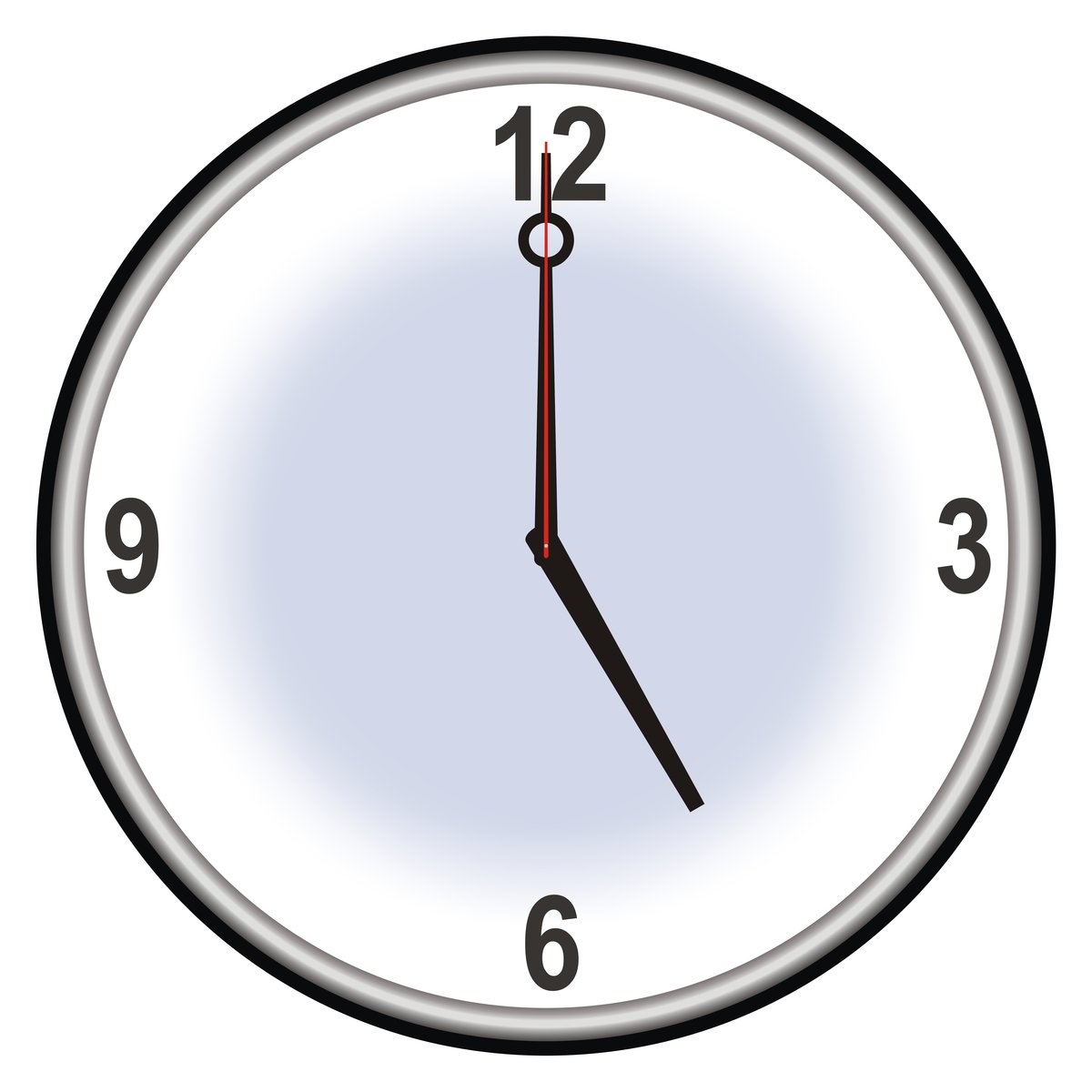 a simple clock showing eleven o'clock for the four o'clock