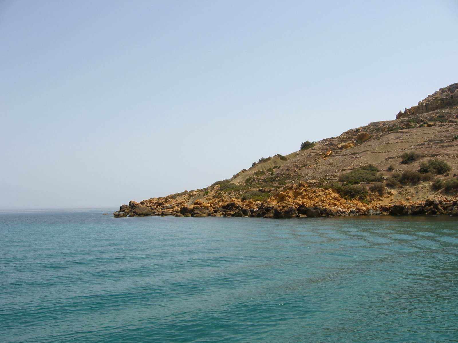 water with cliffs in the background