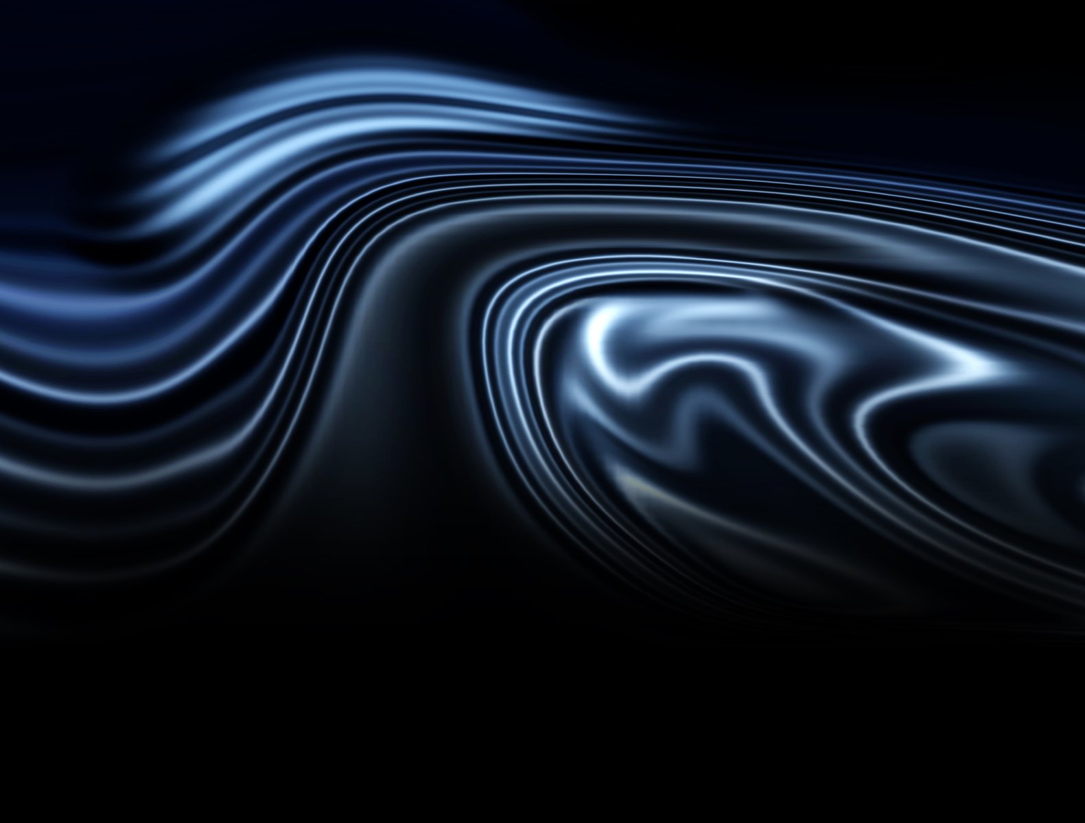 a dark background with a blue wavy design