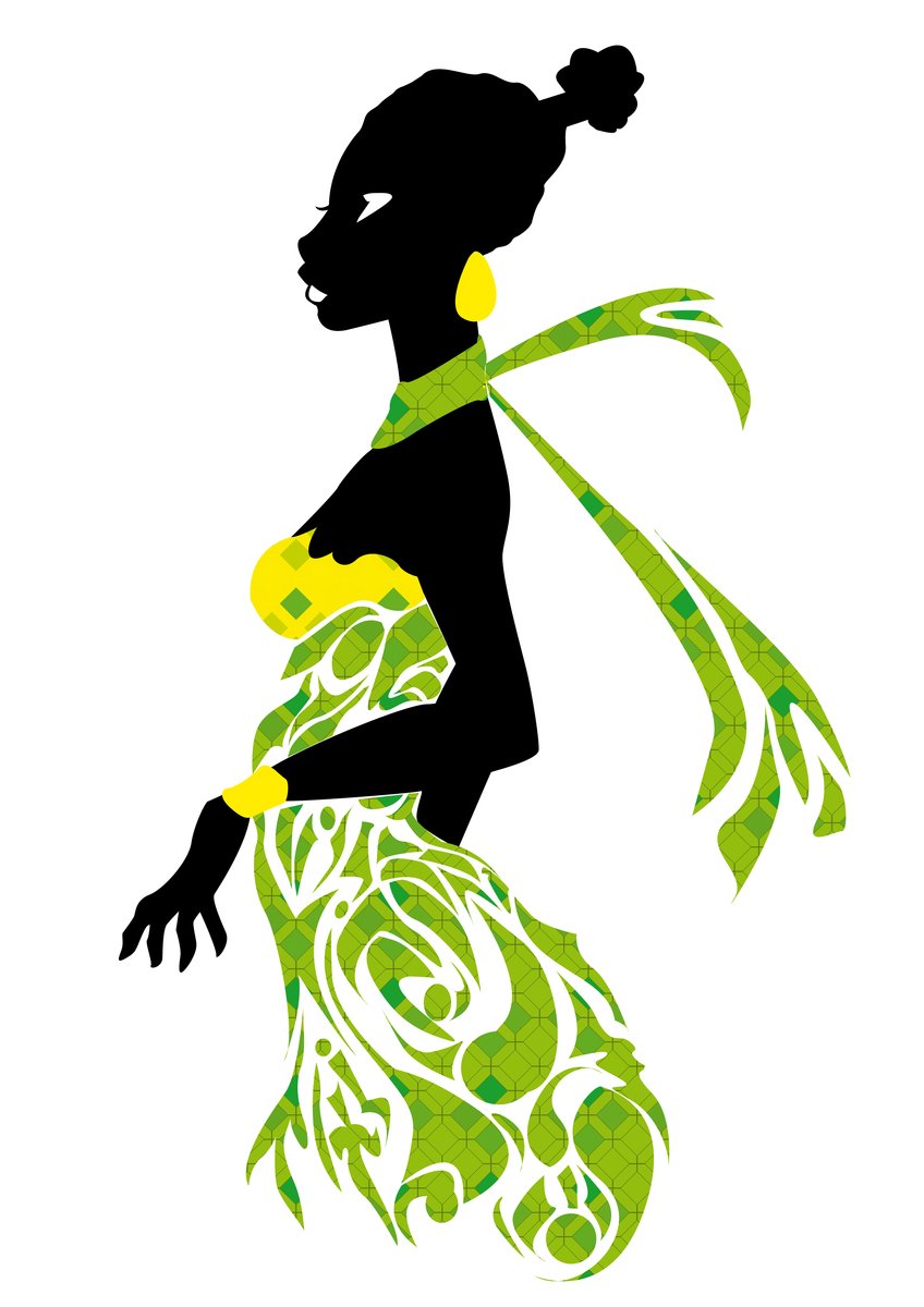 a woman with green and yellow flower dress