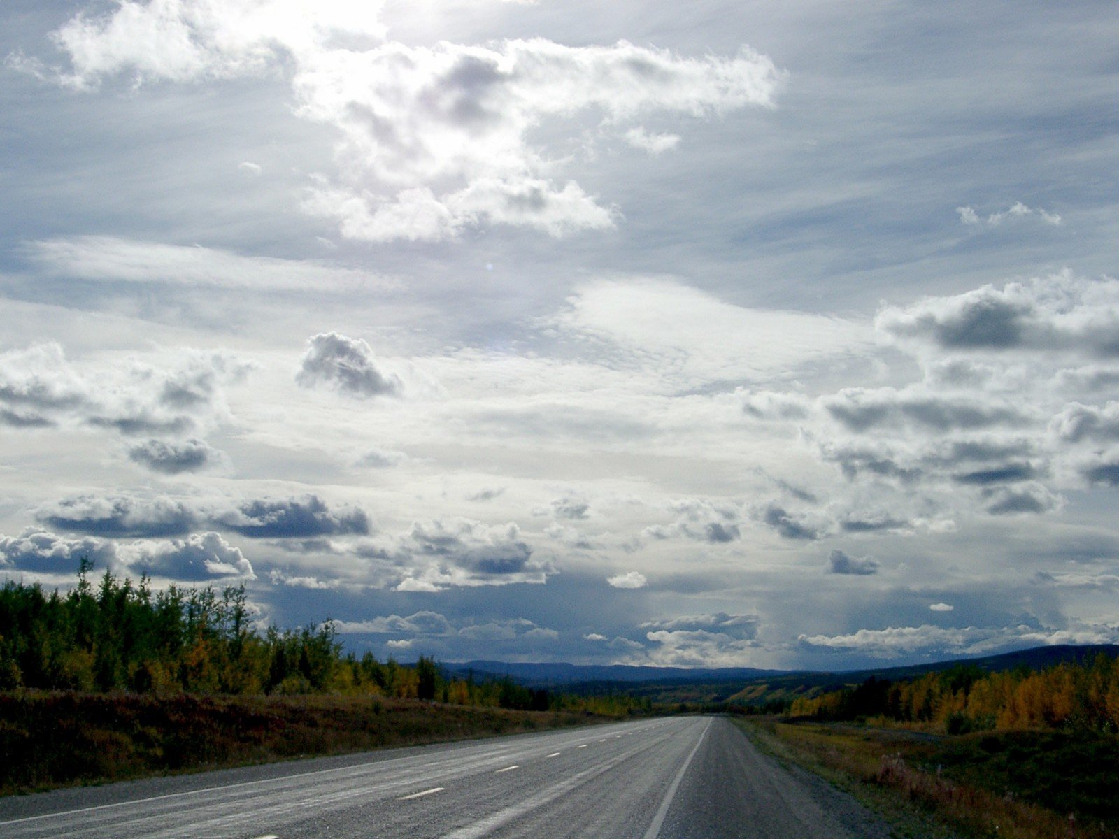 the road is empty with signs in it