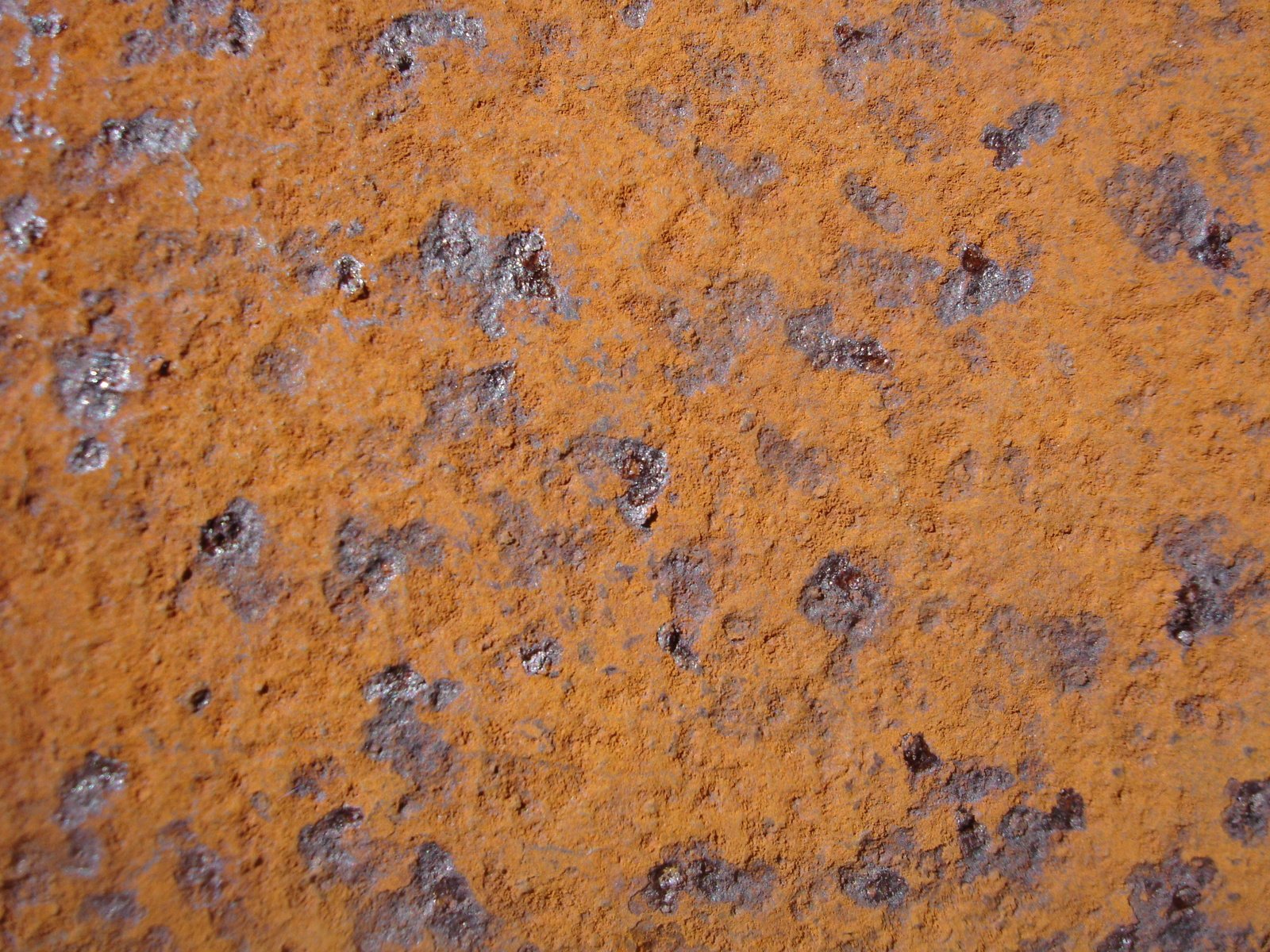an orange surface with several holes and some brown stuff