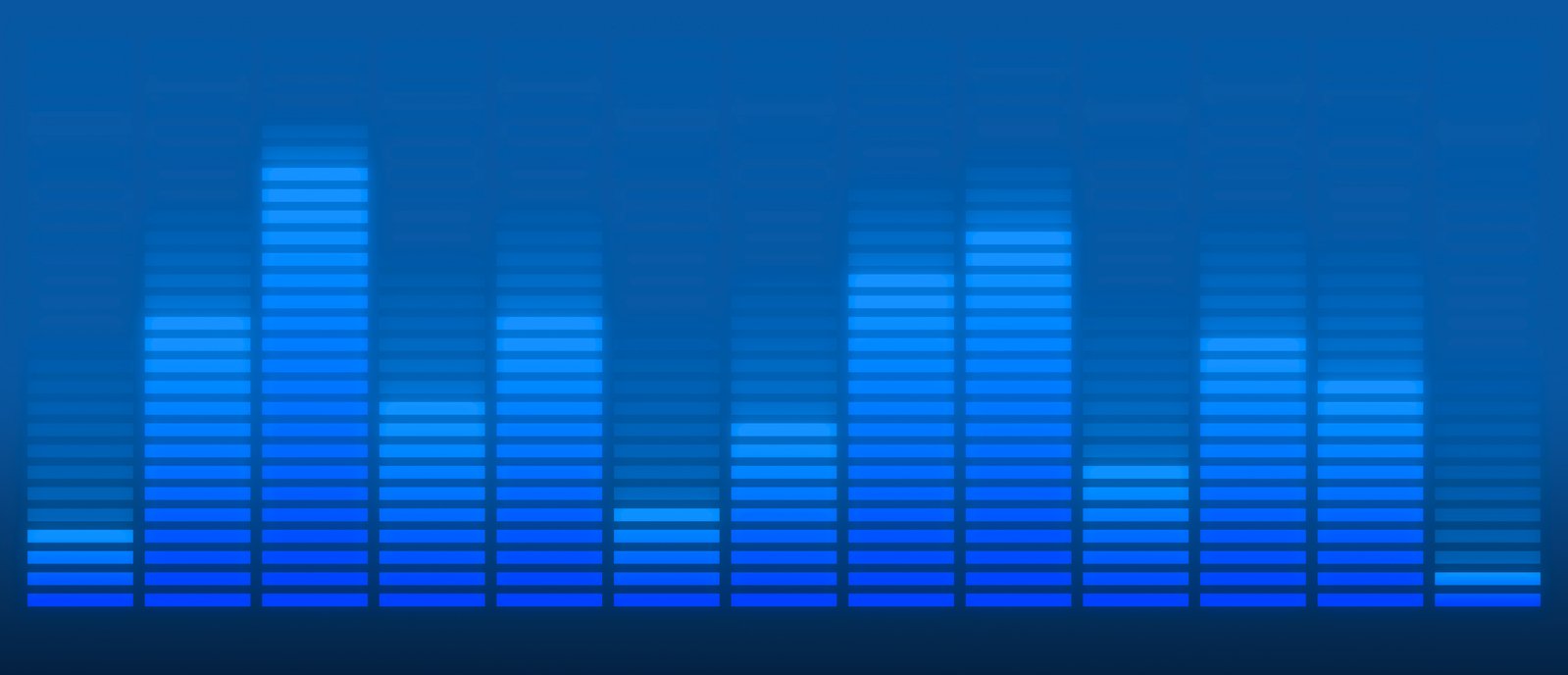 a dark and blue background with equalizing lines