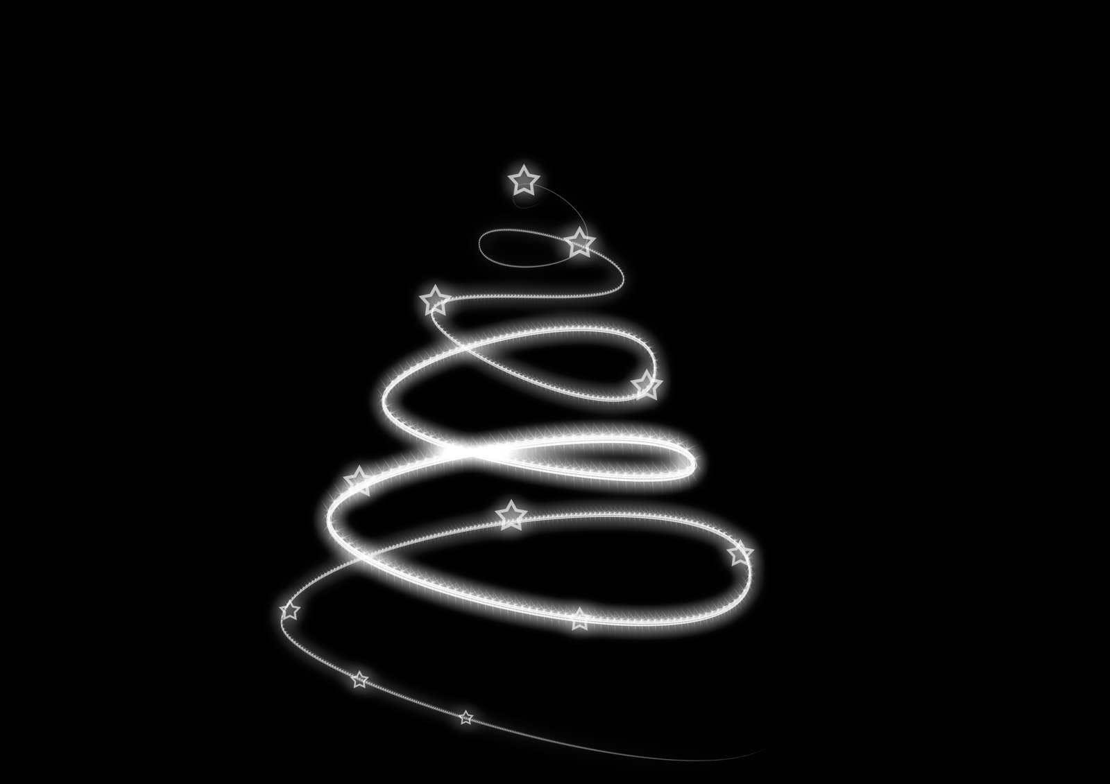 a white christmas tree in black and white