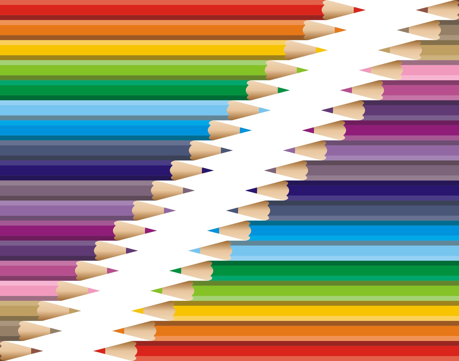 colored pencils arranged in a diagonal pattern
