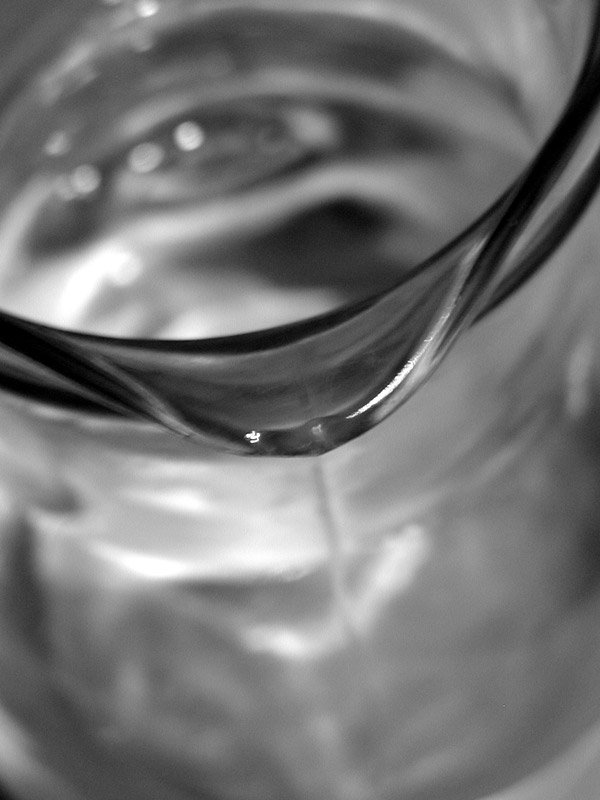 close up of a glass filled with water