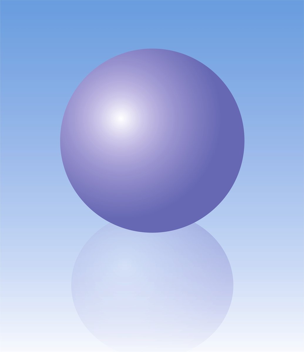 a purple ball on a light blue background