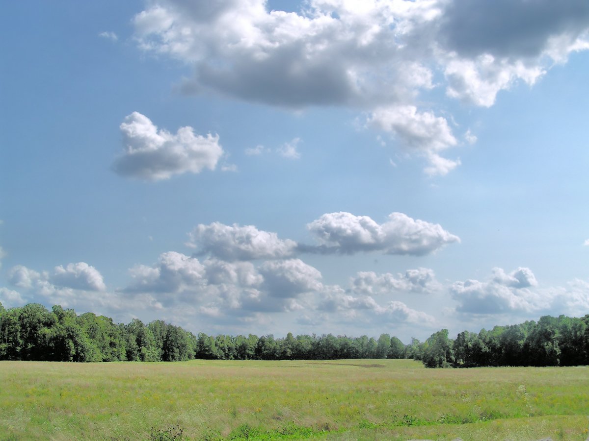 a landscape image with clouds in the sky