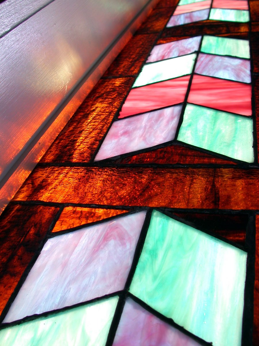 stained glass panels are all in different colors