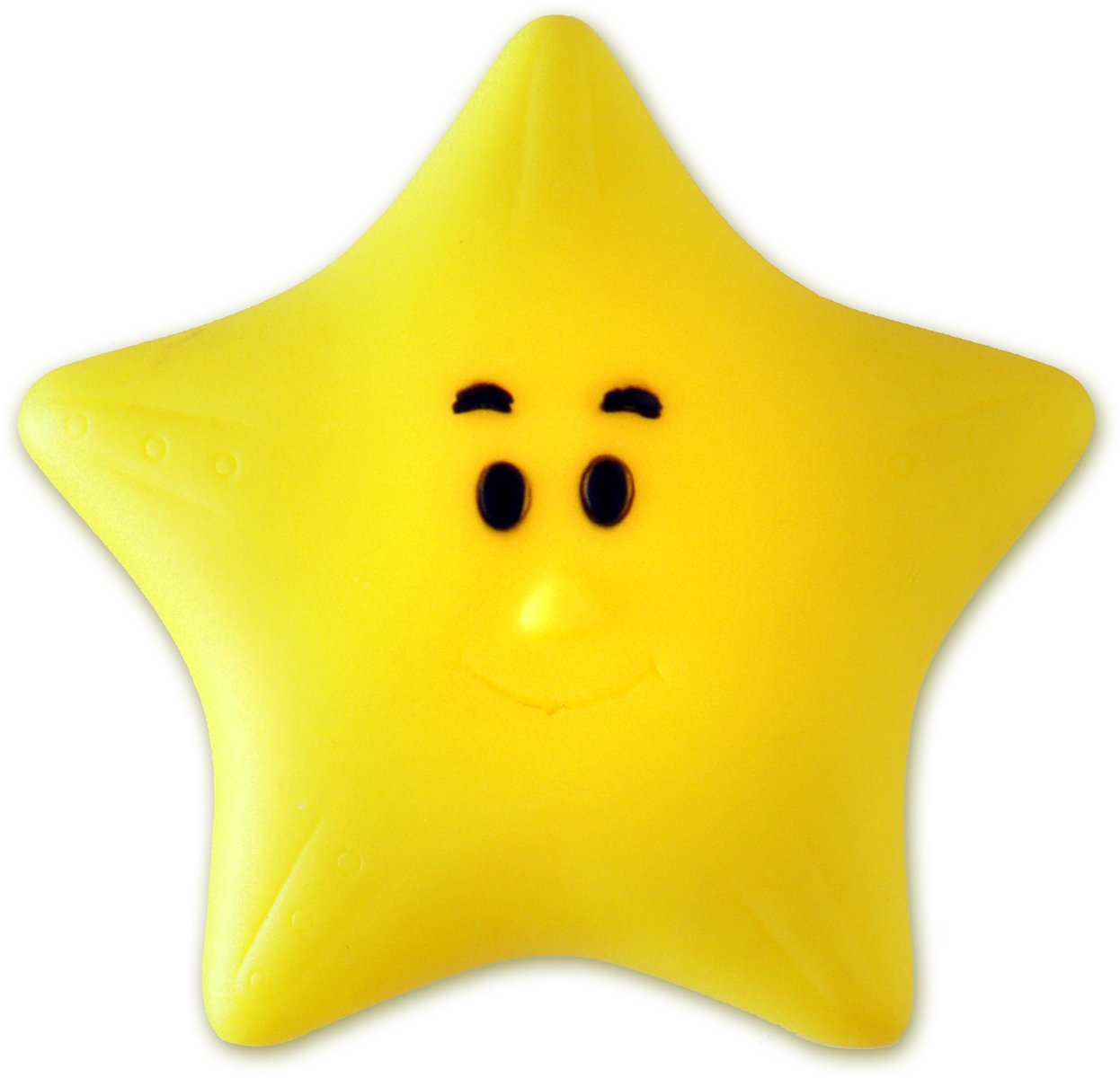 a yellow toy with a smiley face drawn on it