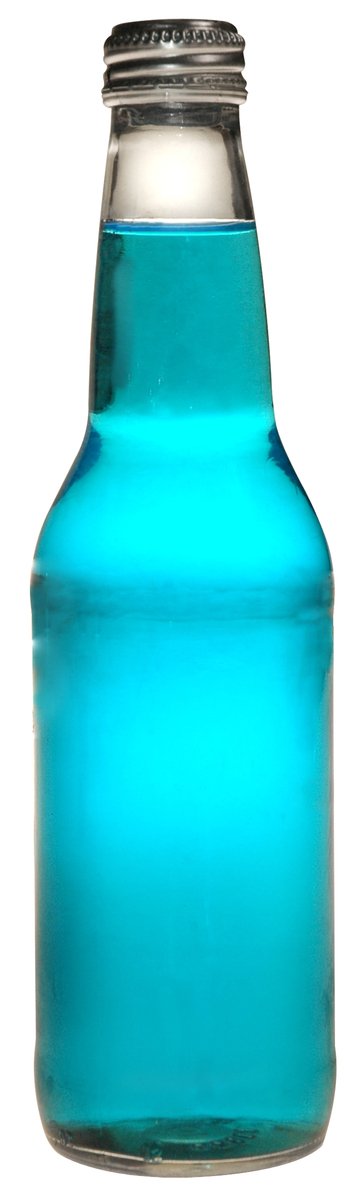 a bottle that has a blue plastic in it