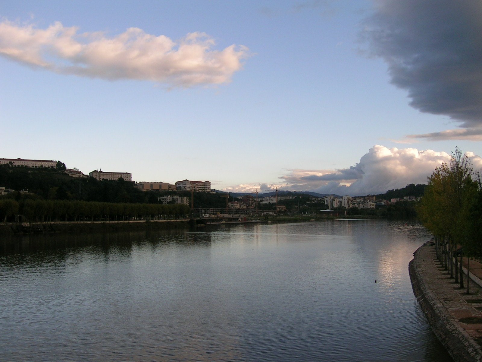 a view over the river with some buildings to the side