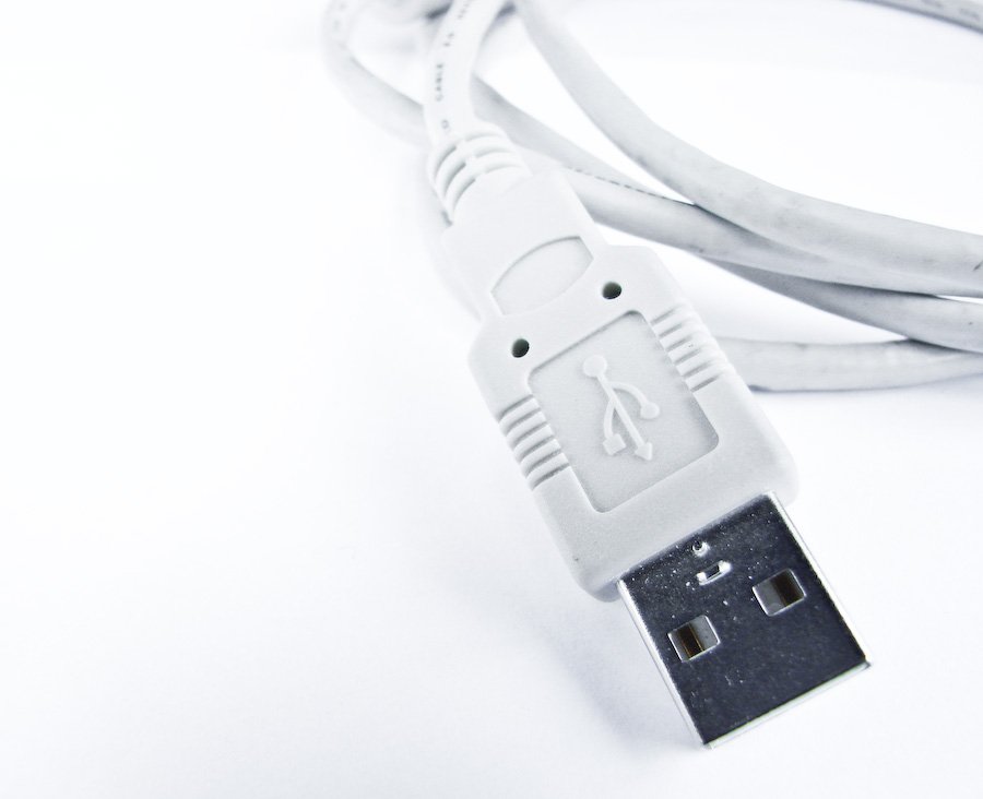 a close up view of an apple's usb cable